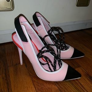 Aldo Pink Lace Up heels